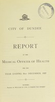 view [Report 1927] / Medical Officer of Health, Dundee City.