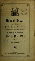 view [Report 1925] / Medical Officer of Health, Edinburgh City.