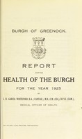 view [Report 1925] / Medical Officer of Health, Greenock Burgh.