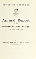 view [Report 1932] / Medical Officer of Health, Greenock Burgh.