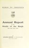 view [Report 1934] / Medical Officer of Health, Greenock Burgh.