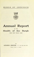view [Report 1935] / Medical Officer of Health, Greenock Burgh.