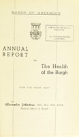 view [Report 1947] / Medical Officer of Health, Greenock Burgh.