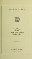 view [Report 1954] / Medical Officer of Health, Inverness County Council.