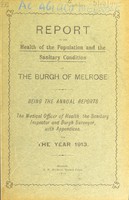 view [Report 1913] / Medical Officer of Health, Melrose Burgh.