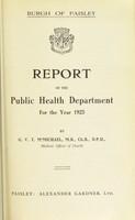 view [Report 1925] / Medical Officer of Health, Paisley Burgh.