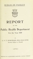view [Report 1929] / Medical Officer of Health, Paisley Burgh.