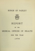 view [Report 1954] / Medical Officer of Health, Paisley Burgh.