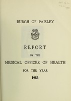 view [Report 1958] / Medical Officer of Health, Paisley Burgh.