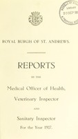 view [Report 1927] / Medical Officer of Health, St Andrews.