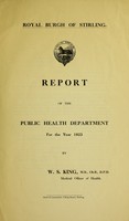 view [Report 1923] / Medical Officer of Health, Stirling Burgh.