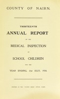 view [Report 1924] / School Health Service, Nairn County Council.