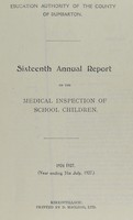 view [Report 1926] / School Medical Service, Dunbarton County Council.