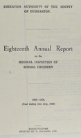 view [Report 1928] / School Medical Service, Dunbarton County Council.