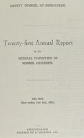 view [Report 1931] / School Medical Service, Dunbarton County Council.