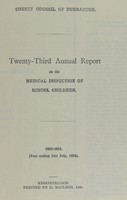 view [Report 1933-1934] / School Medical Service, Dunbarton County Council.