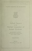 view [Report 1962] / School Medical Service, Dunbarton County Council.