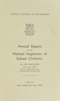 view [Report 1971] / School Medical Service, Dunbarton County Council.