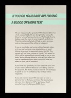 view If you or your baby are having a blood or urine test...  / prepared by the Department of Health and the Central Office of information.