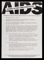 view AIDS : Citizen Action AIDS Policy Unit, 53 Queen Anne Street, London W1M 0LJ ... : the AIDS Policy Unit - what it is.