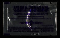 view Wet Stuff water-based lubricant : gives more comfort, gives more feeling, helps stop the condom tearing & doesn't weaken rubber like oil / Rubberstuffers, RS Health Ltd.