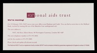 view We're moving! / National AIDS Trust.