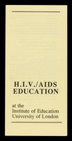 view H.I.V./AIDS education at the Institute of Education, University of London.
