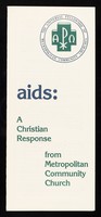 view AIDS : a Christian response from the Metropolitan Community Church / written by the Reverend Stephen A. Pieters.