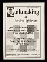 view Quiltmaking at London Lighthouse : quilt panel-making group to commemorate those who have died of AIDS ...