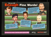 view Tell your MP: enough fine words! : Enough fine words! Fund the fight against AIDS / ACTSA, Action for Southern Africa ; ActionAid.