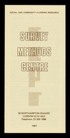 view Survey Methods Centre : 35 Northampton Square, London EC1V 0AX ... / Social and Community Planning Research.