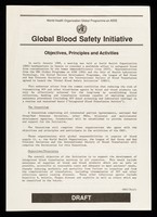 view Global blood safety initiative : objectives, principles and activities / World Health Organization Global Programme on AIDS.