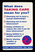 view What does Taking Care mean for you?.