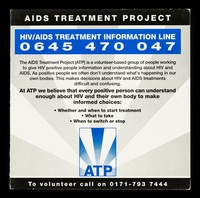 view AIDS Treatment Project : HIV/AIDS treatment information line 0645 470 047 ...