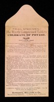 view Trial specimen : the Wyeth Compressed Tablets Chlorate of Potash.