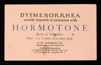 view Dysmenorrhea usually responds to treatment with Hormotone.