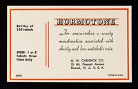 view Hormotone : for amenhorrhea - scanty menstruation associated with obesity and low metabolic rate.