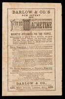 view Darlow & Co.'s new patent (1874) Ferro Magnetine.