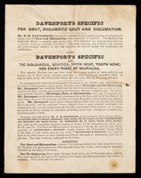 view Davenport's specific for gout, rheumatic gout and rheumatism.