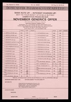 view Doncaster Pharmaceuticals Ltd : Bank rate up! - Interest charges up! Why tie your money up in bulk buying? Competetive prices on our November generics offer.