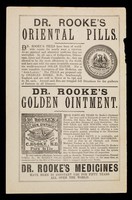 view Dr. Rooke's Oriental Pills and Solar Elixir.