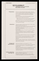 view Data sheet : DF Fluvirin absorbed surface antigen influenza vaccine.