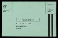 view Business reply service Licence No. BZ. 31 : Eli Lilly & Co. Ltd., Basingstoke, Hants.