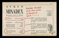 view Syrup Minadex : reconstructive tonic for children.