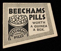 view Beechams Pills worth a guinea a box : Beechams Powders for flu, colds, catarrh, headache.