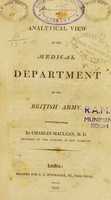 view An analytical view of the Medical Department of the British Army / by Charles Maclean.