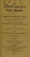 view The accoucheur's vade mecum / by Joseph Hopkins.