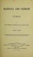 view Rainfall and climate in India / by Sir Joseph Fayrer.