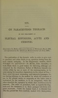 view On paracentesis thoracis in the treatment of pleural effusions, acute and chronic / [J. Warburton Begbie].