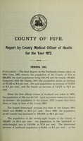 view [Report 1922] / Medical Officer of Health, Fife County Council.